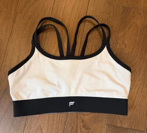 Fabletics White & Black Strappy Sports Bra - Size L/XL - C71-008 thumbnail 1