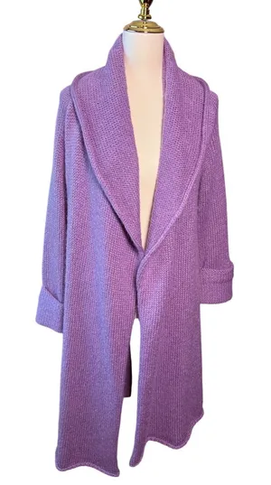 Soft Surroundings Telluride Topper XS Purple Mohair Wool Oversized Long Cardigan thumbnail 1