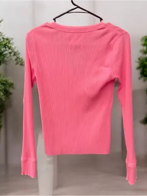 Aerie Ribbed V-Neck Henley Small thumbnail 3