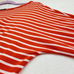 Lauren Ralph Lauren‎ M Orange Striped Top Boatneck Knit Nautical Preppy Coastal thumbnail 2