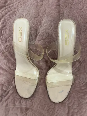 X2 Clear Strap Nude Heeled Mules Tan Size 10 thumbnail 1