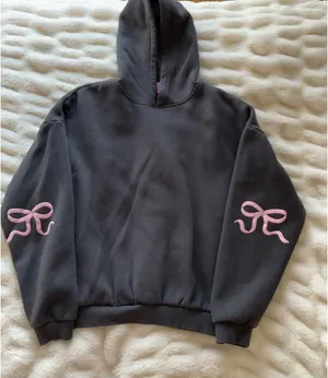 Edikted gray and pink bow hoodie thumbnail 1