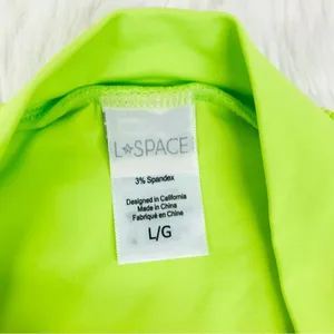 L*SPACE Frenchi Bitsy Cut Bikini‎ Bottom Large Green Neon High Waist Ribbed New thumbnail 7