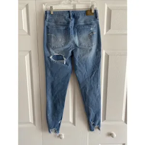 American Eagle Next Level Stretch Skinny Jeans Womens 8 Short Blue Distressed L8 thumbnail 5