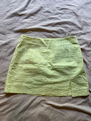 Zara white & green plaid mini skirt thumbnail 4