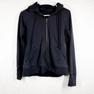 Athleta Black‎ Triumph Hoodie Zip Up Jacket thumbnail 2