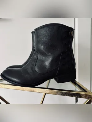 Naughty Monkey Black leather Rustic Cowboy Ankle boots women's 10 thumbnail 6