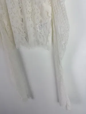 NWOT Naked Wardrobe The Statement Puff Sleeve Lace Crop Top Size Small S NEW thumbnail 4