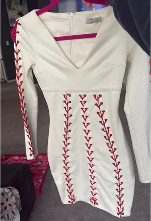 Oh Polly white long sleeve mini dress thumbnail 3