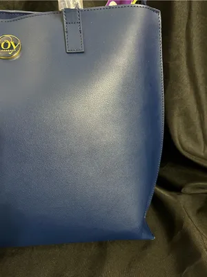 Joy Mangano Leather Structured RFID Navy Blue Tote Bag Women’s Tote NWT thumbnail 4
