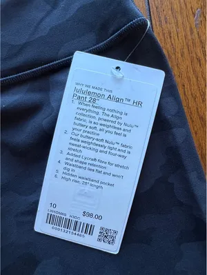 Lululemon Align High Rise 28” Heritage Camo Deep Coal Black Size 10 NWT thumbnail 4