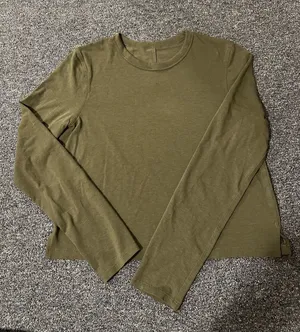 lululemon athletica Olive Crewneck Long-Sleeve Crop Top thumbnail 1