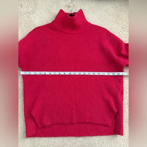 Abercrombie & Fitch women’s berry turtleneck knit sweater small funnel neck thumbnail 3