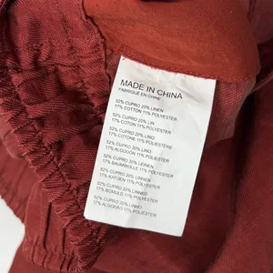 Club Monaco Rust Wide-Leg Linen Blend Pants‎ thumbnail 5