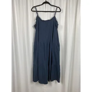 Natural Life Navy Blue Cotton Tiered Maxi Dress Sz.M thumbnail 7