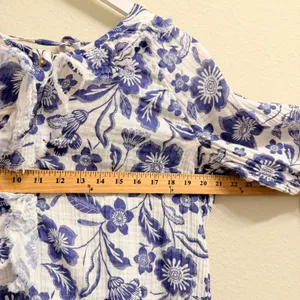 Anthropologie Floral Gauze Mini‎ Dress Size Large Tunic Coverup Gauzy Cotton thumbnail 15