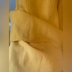 ASOS DESIGN Tiered Ruffle Dress, Mustard, 2 thumbnail 6