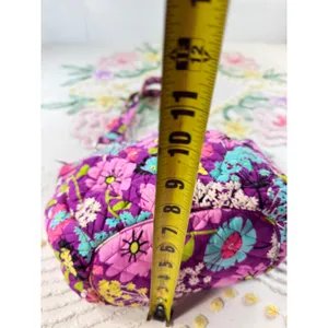 Vera Bradley Purple Floral Quilted Cotton‎ Shoulder Bag Butterfly Print Tote thumbnail 5