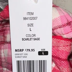 NWT Gap Plaid Pajama Pants Large Red Flannel‎ Lounge Pants thumbnail 6