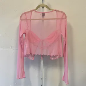 Princess Polly Tasia Top Y2K Pink‎ Sheer Mesh Lace Underwire Crop Top US 4 thumbnail 3