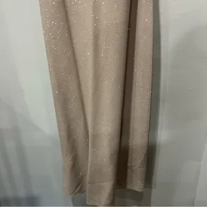 Betsy & Adam by Linda Bernell Sparkly Gold Glitter Formal Dress Size 4 Spaghetti thumbnail 6