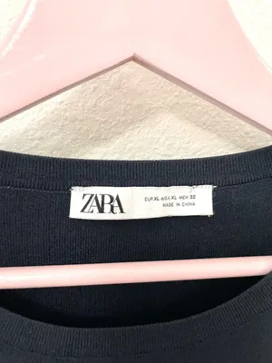 Zara Pleated Knit Dress With Gold Button Navy Blue Long Sleeve XL Quiet Luxury thumbnail 4