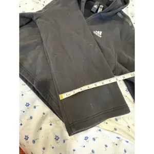 Adidas Athleisure Cropped Quarter Zip Hoodie Sz:M Black Camo Stripe Pullover thumbnail 7