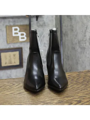 NWT A New Day Low Shaft Heeled Boots Faux Leather 94637414 Black / Gold 7M thumbnail 4