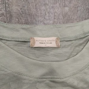 Mint Green Altar'd State Chort Sleeve Ruffle Top Size Medium thumbnail 3