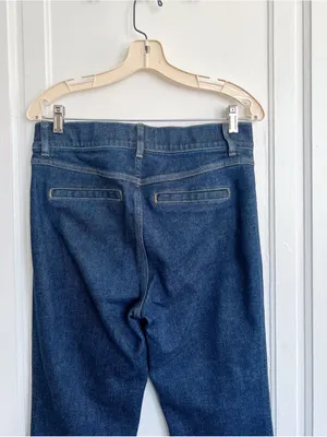 SPANX • Pintuck Flare Jeans pull on high rise bell bottom Raw Indigo dark wash thumbnail 15