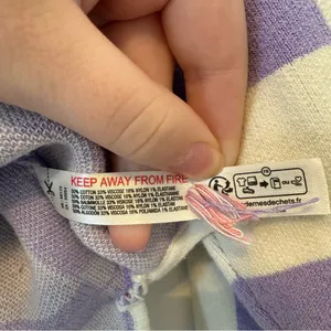 Anthropologie Daily Practice Plaid Purple & White Long-Sleeve Cropped Sweater M thumbnail 9