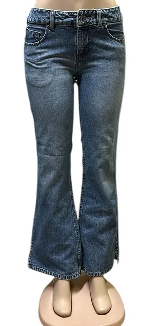 Vintage Silver Mid Rise Blue Jeans Flare Denim Made In Guatemala Womens 30 32 thumbnail 1