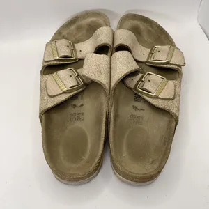 Birkenstock Arizona Womens Metallic Pink Sandals Slides Size 38N US L7 M5 Narrow thumbnail 6