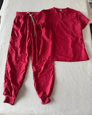 Women's Dark Red Two Piece Scrub Set Size Small #260806 thumbnail 1