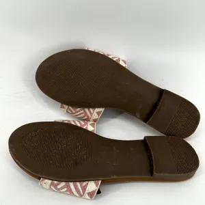 Haute Hippie Sandals Slide Wide Strap Open Toe Embroidered Aztec Print Pink 8.5 thumbnail 7
