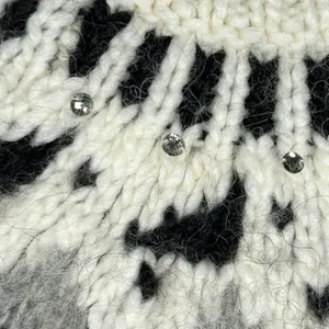LOFT Ann Taylor Jeweled Wool Alpaca Mohair Mock Neck Sweater Medium thumbnail 12
