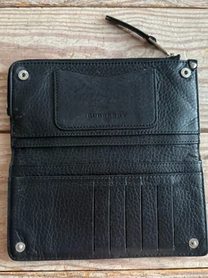 Burberry Black Leather Grommet Studded Wallet thumbnail 2