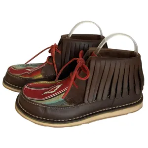 Ariat Fringe Leather Moccasin Boots Women’s 6 Western Boho Multicolor Suede thumbnail 2