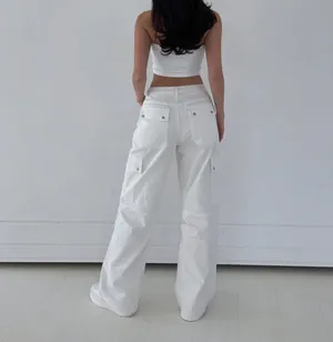 Princess Polly White Cargo Pants thumbnail 4