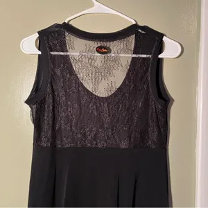 Rossaspina Women's Tank‎ Top Black Scoop Neck Lace Back Tango Dance Stretch thumbnail 6