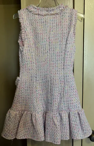 SheIn Pink Tweed Mini Dress – Pearl Button – thumbnail 2