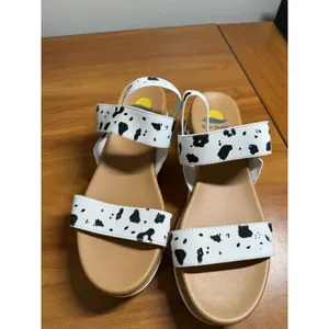 NWOT Maui Island Cow Print Platform Sandals Women's Size 9M Strappy Wedge Boho thumbnail 3