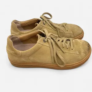 Birkenstock Bend Low Suede Lace Up Sneakers in Faded Khaki Size 39 US 8 Narrow thumbnail 4