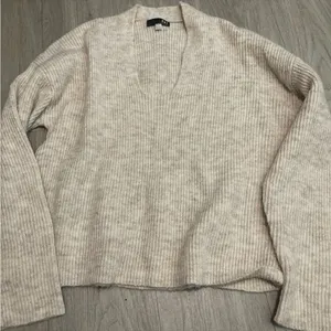 Kut from the Kloth Ivory Ribbed Knit Sweater thumbnail 1