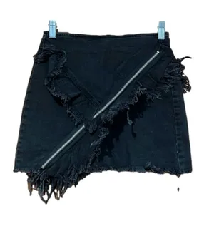 Black Ruffle Mini Skirt Zipper thumbnail 1