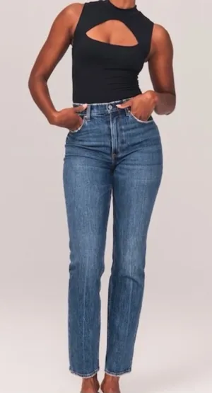 Abercrombie & Fitch 90s Straight Ultra High Rise Blue Denim Jeans Size 27/4 thumbnail 1