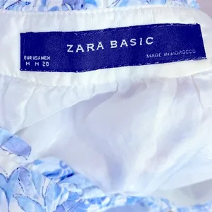 Zara Basic Blue and White Sleeveless Floral Dress‎ Size M thumbnail 6