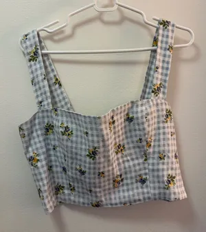 EUC Reformation Floral Linen Top | Feminine Lightweight Summer Blouse thumbnail 1