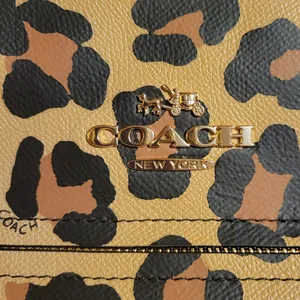PRICE DROP Coach Town Car Ocelot Leopard Print Tote Leather Tan, Brown & Black thumbnail 6