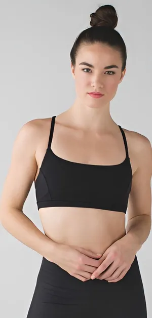 Lululemon Womens Athleisure True Self Macrame Strappy Sports Bra II Size 8 Black thumbnail 1